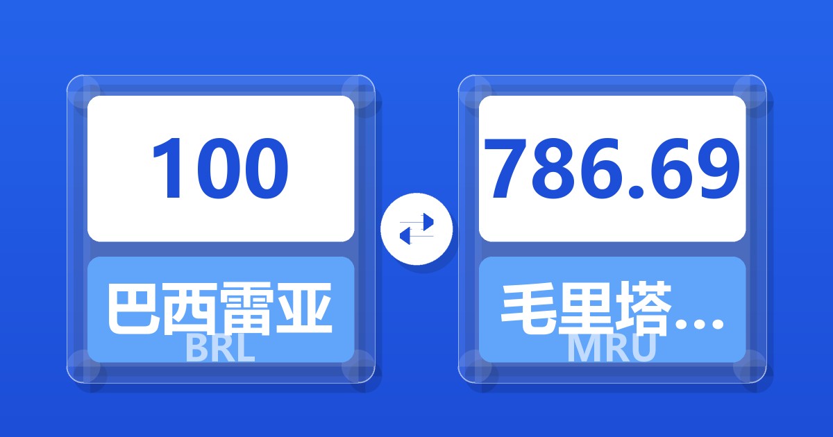100巴西雷亚尔兑毛里塔尼亚乌吉亚