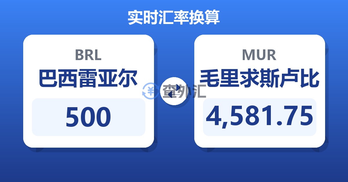 500巴西雷亚尔兑毛里求斯卢比