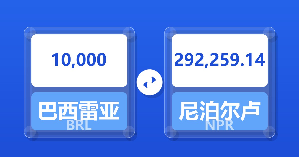 10,000巴西雷亚尔兑尼泊尔卢比