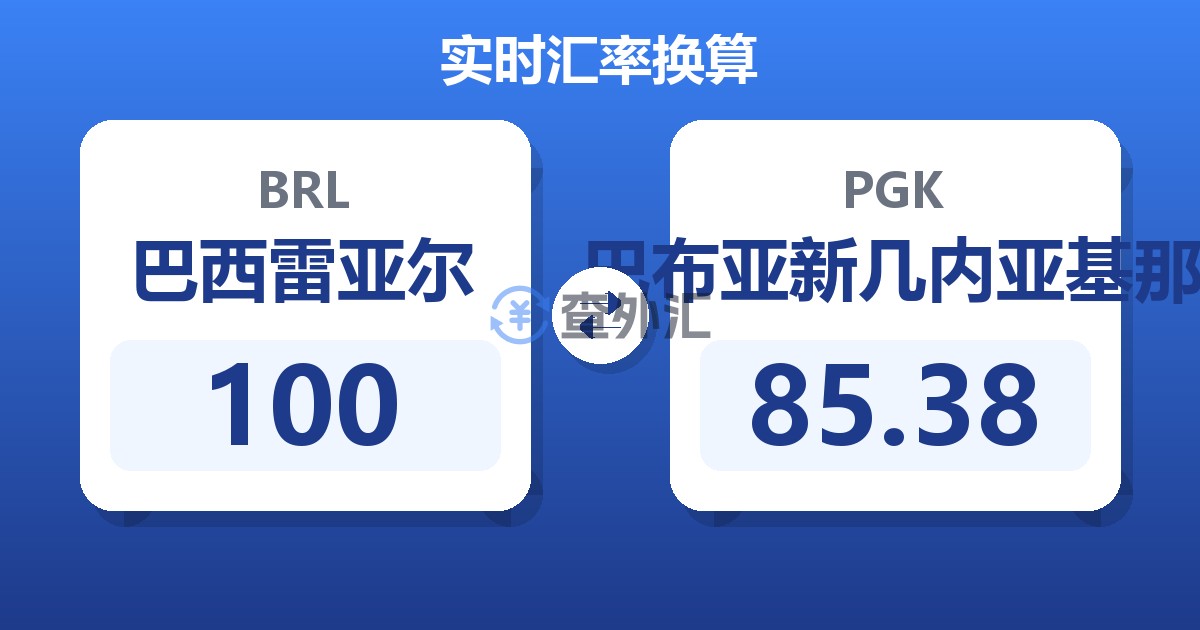100巴西雷亚尔兑巴布亚新几内亚基那