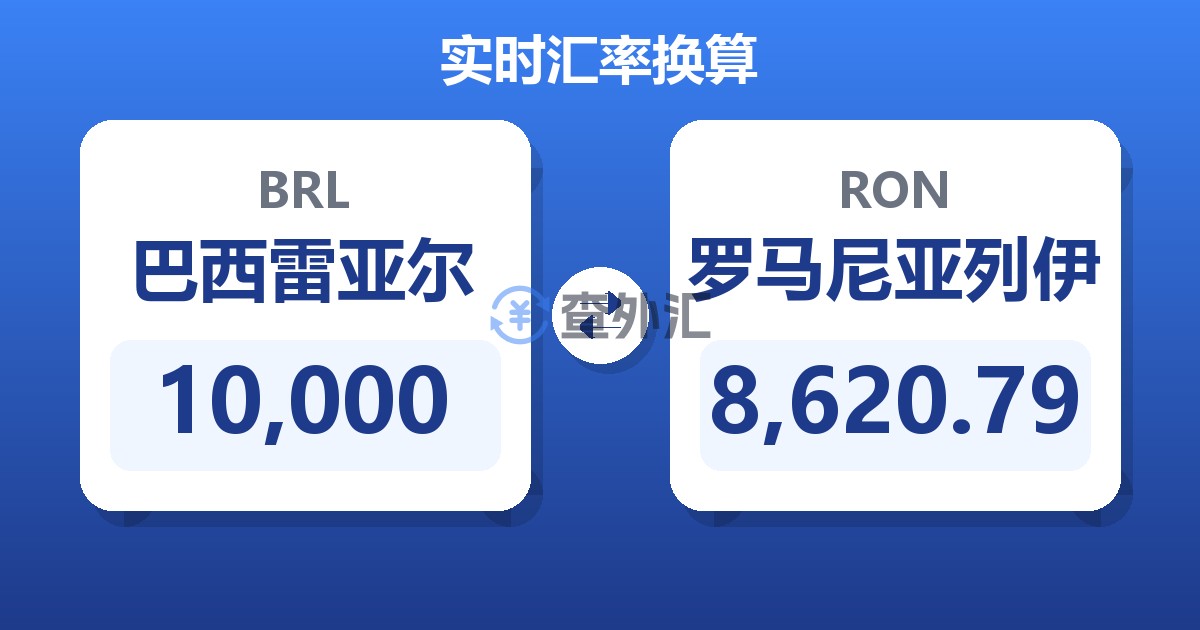 10,000巴西雷亚尔兑罗马尼亚列伊