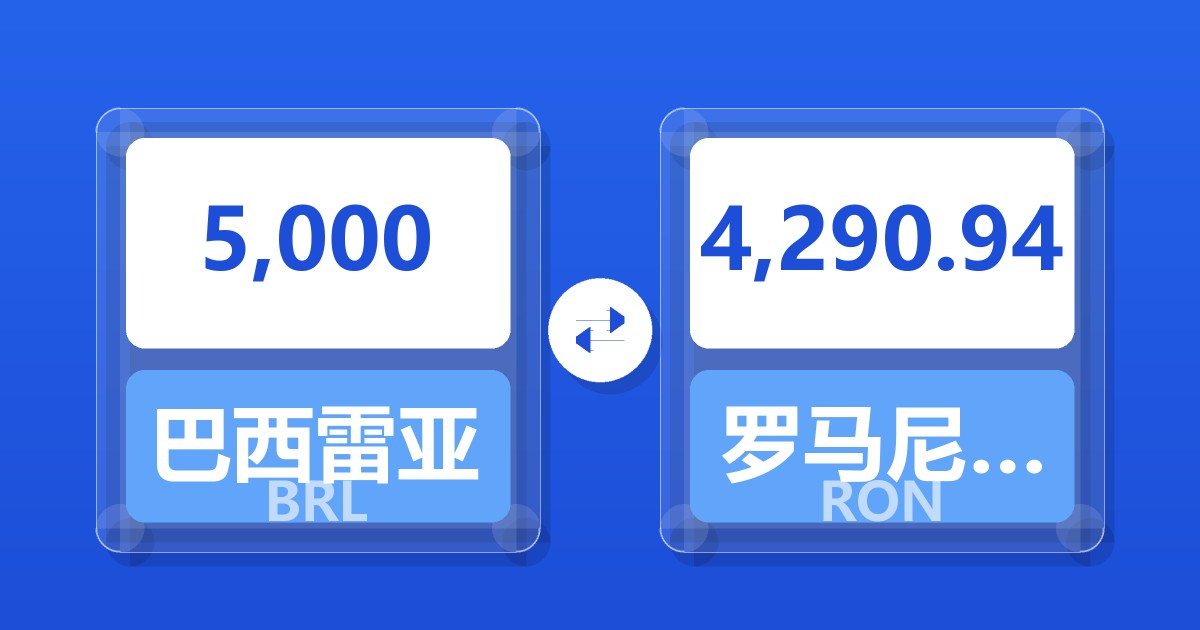 5,000巴西雷亚尔兑罗马尼亚列伊