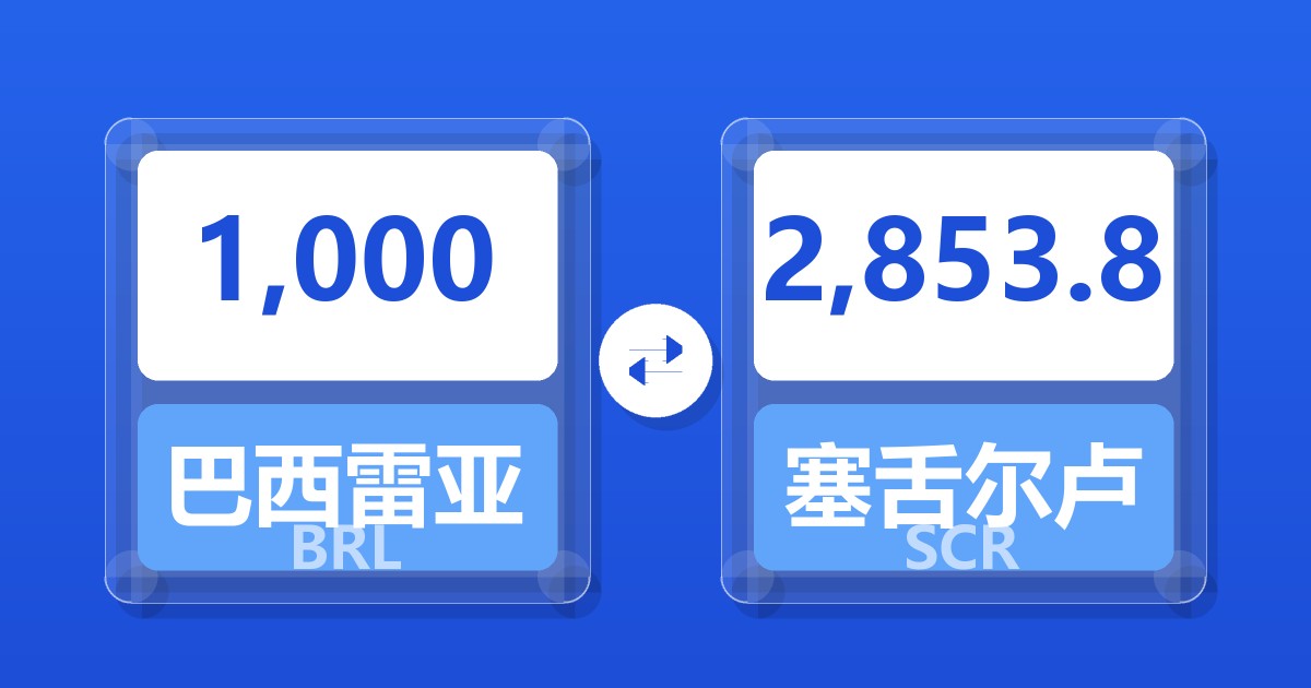 1,000巴西雷亚尔兑塞舌尔卢比