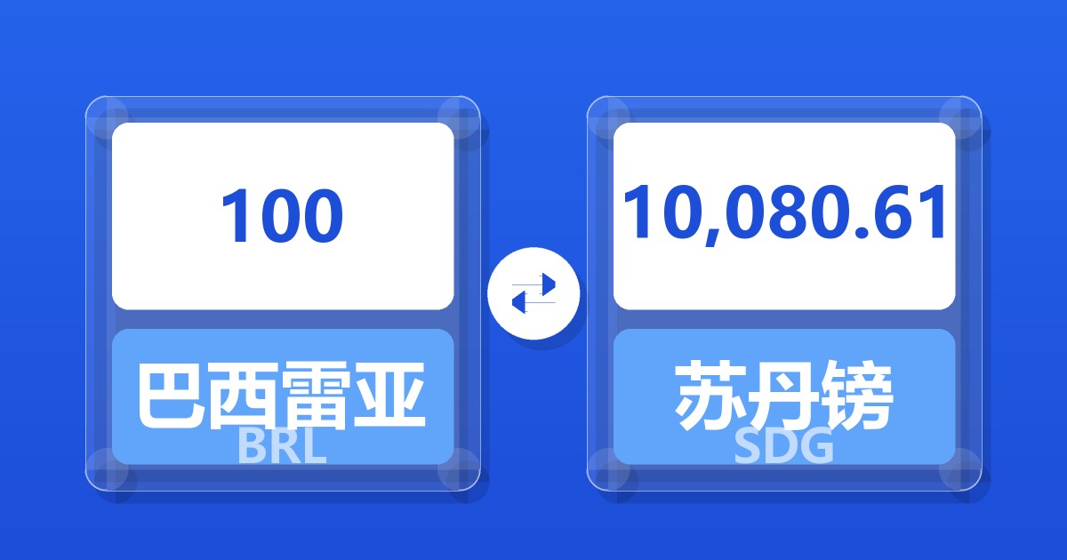 100巴西雷亚尔兑苏丹镑