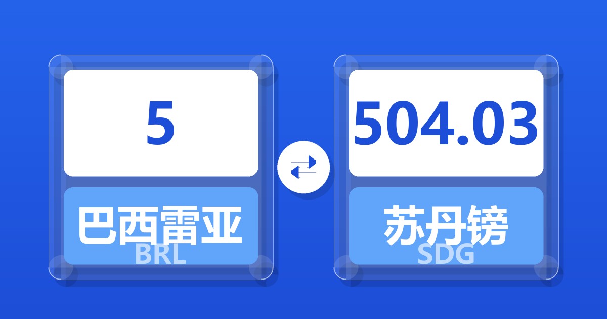 5巴西雷亚尔兑苏丹镑