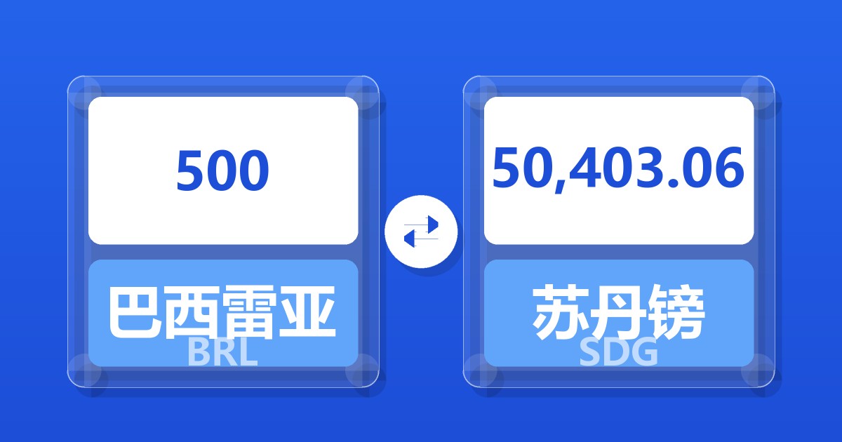 500巴西雷亚尔兑苏丹镑