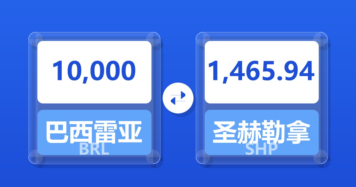 10,000巴西雷亚尔兑圣赫勒拿镑