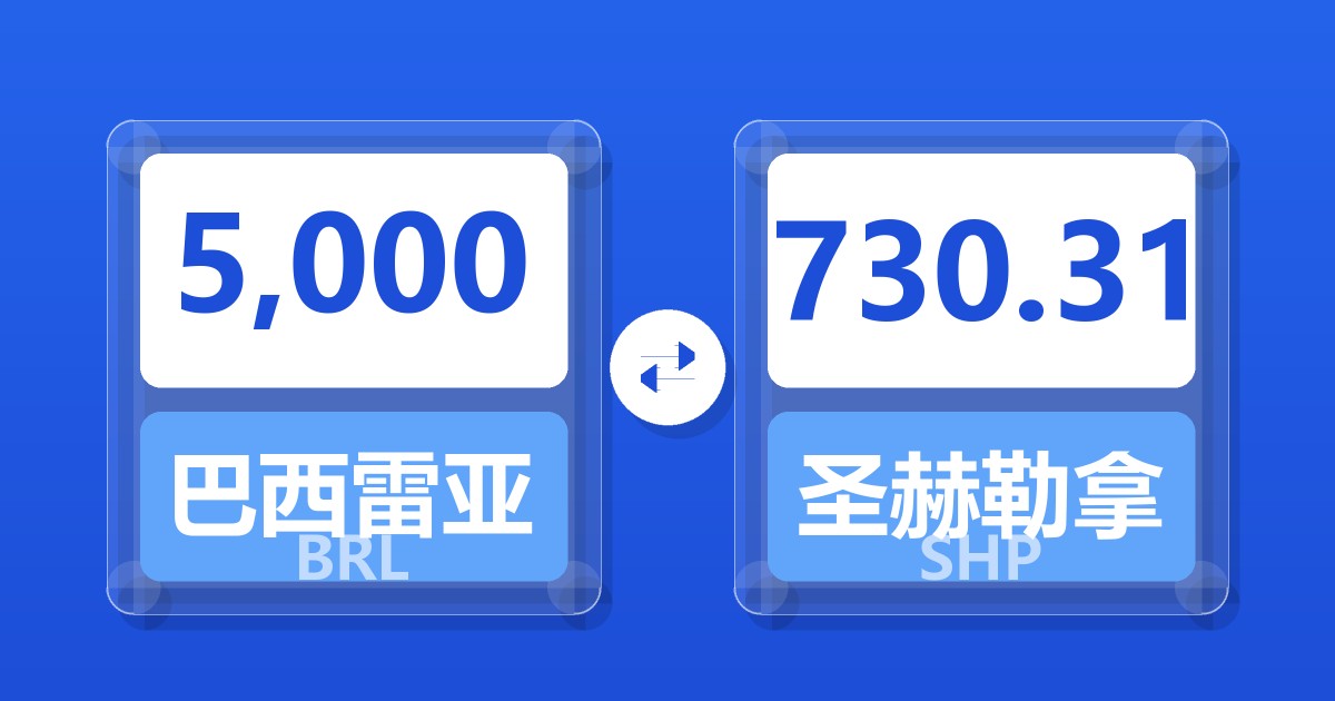 5,000巴西雷亚尔兑圣赫勒拿镑