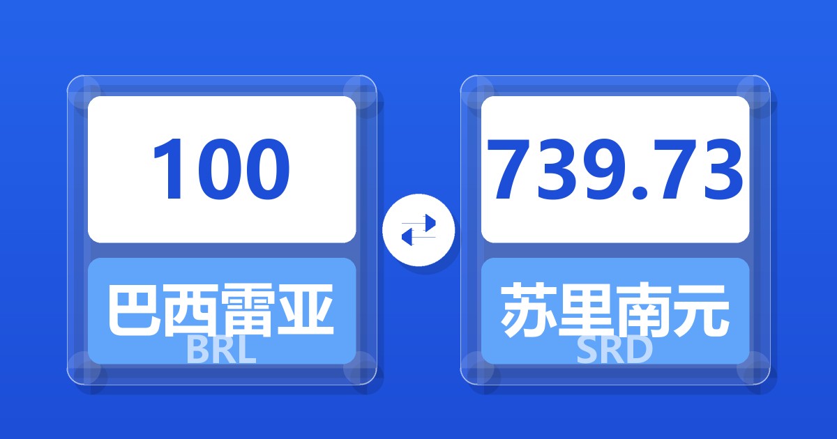 100巴西雷亚尔兑苏里南元
