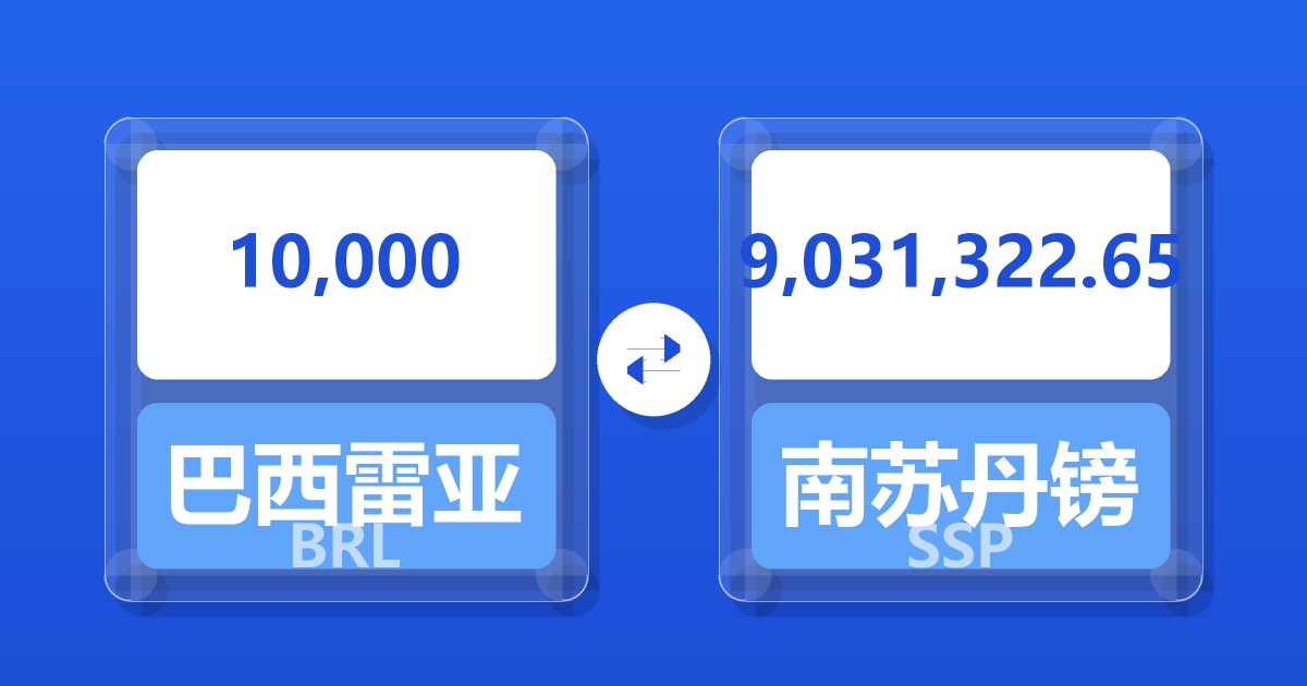 10,000巴西雷亚尔兑南苏丹镑