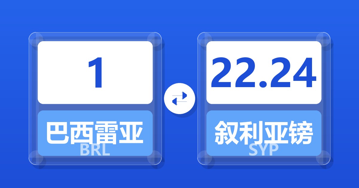1巴西雷亚尔兑叙利亚镑