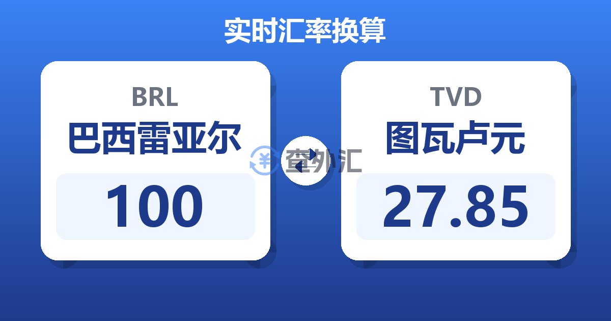 100巴西雷亚尔兑图瓦卢元