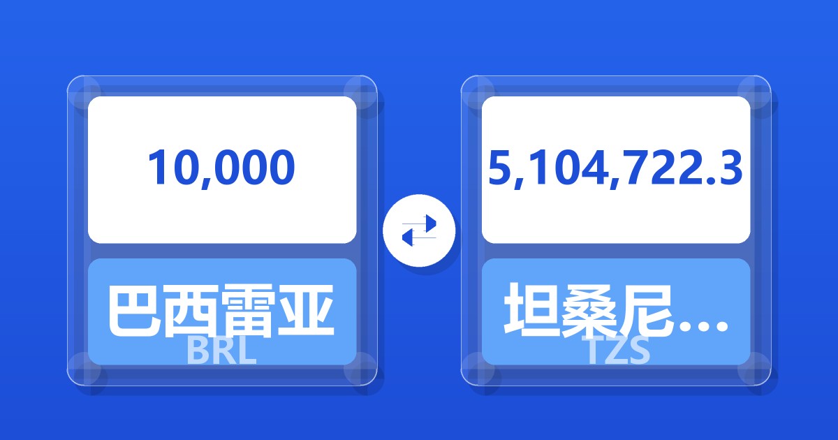 10,000巴西雷亚尔兑坦桑尼亚先令