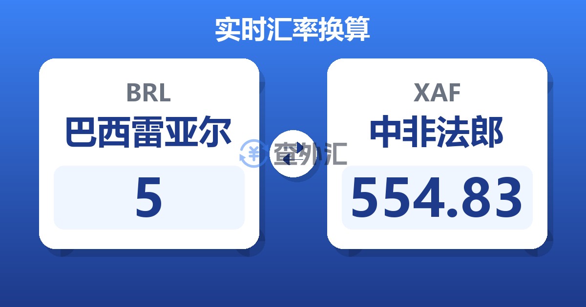 5巴西雷亚尔兑中非法郎