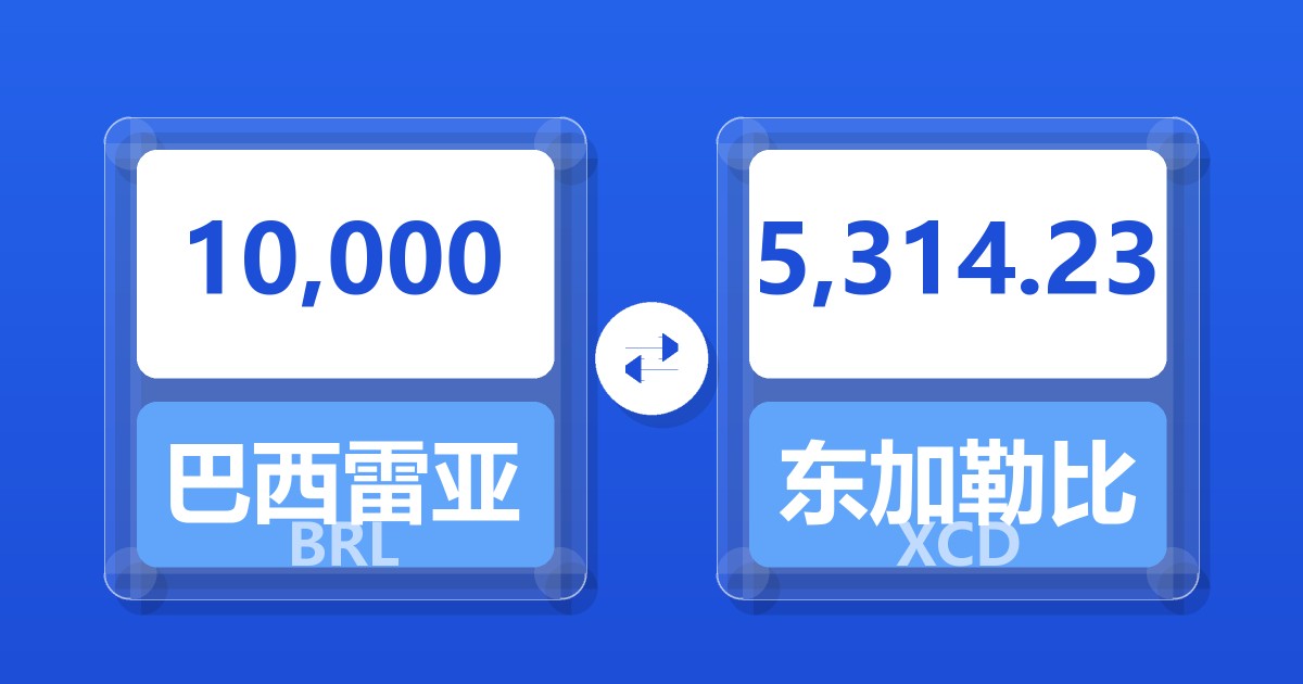 10,000巴西雷亚尔兑东加勒比元