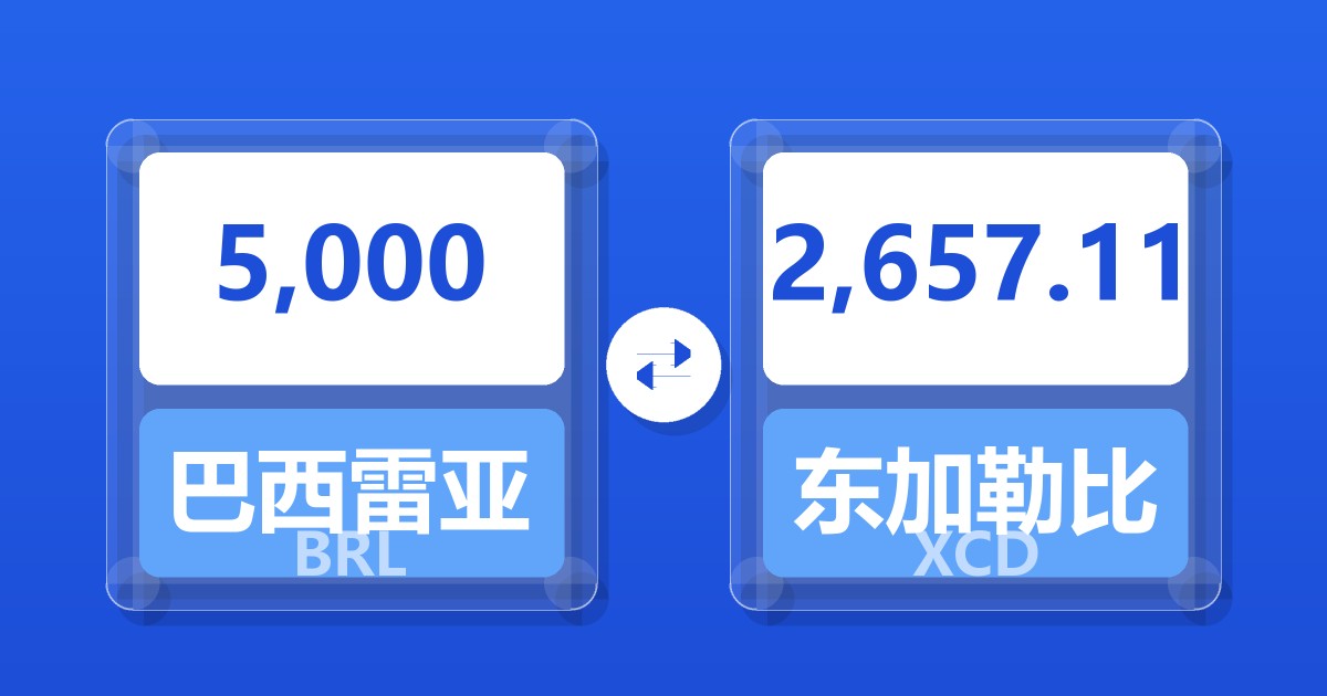 5,000巴西雷亚尔兑东加勒比元