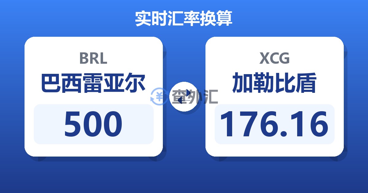 500巴西雷亚尔兑加勒比盾