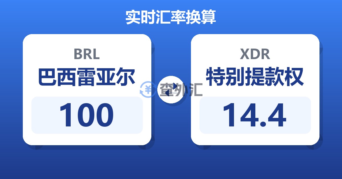 100巴西雷亚尔兑特别提款权