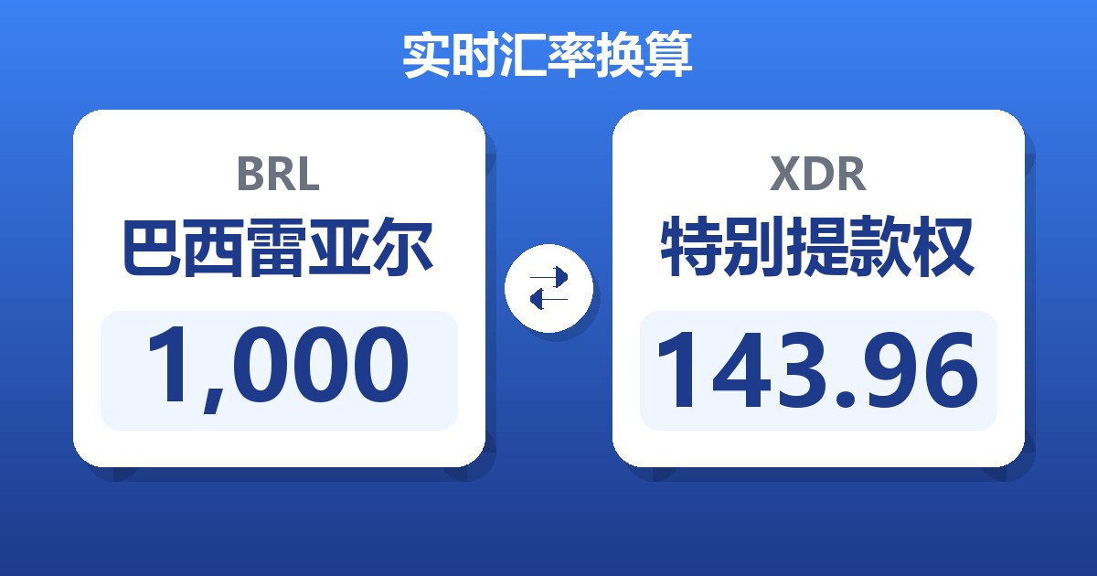 1,000巴西雷亚尔兑特别提款权