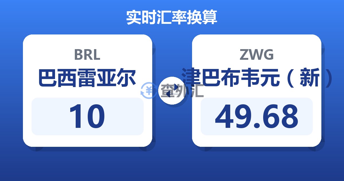 10巴西雷亚尔兑津巴布韦元（新）