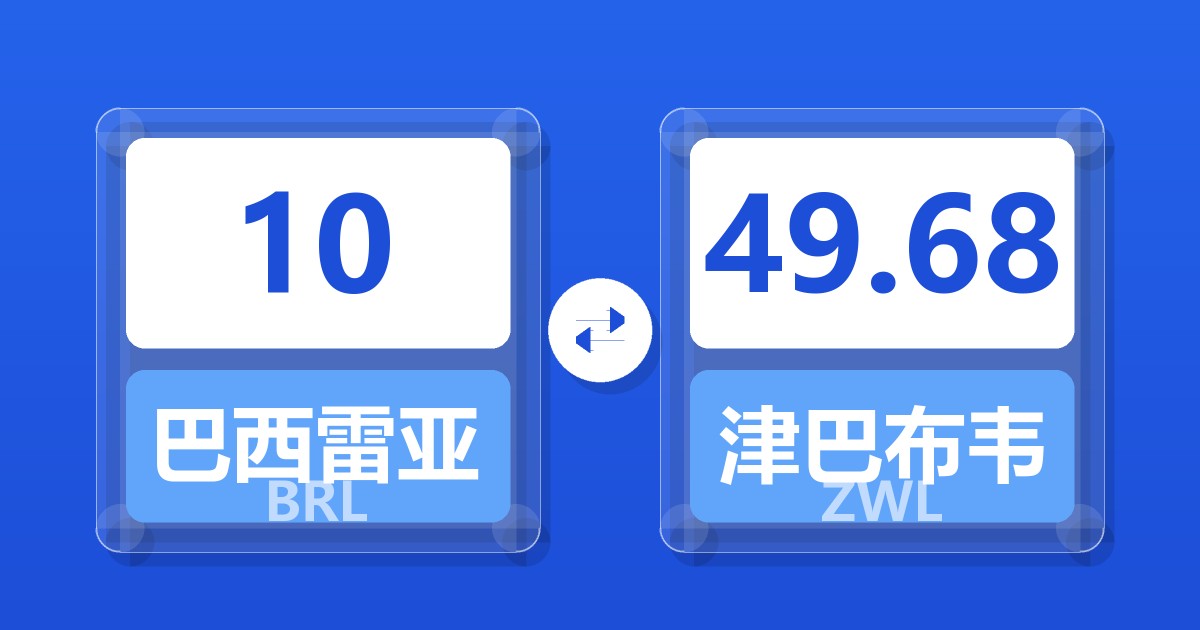 10巴西雷亚尔兑津巴布韦元