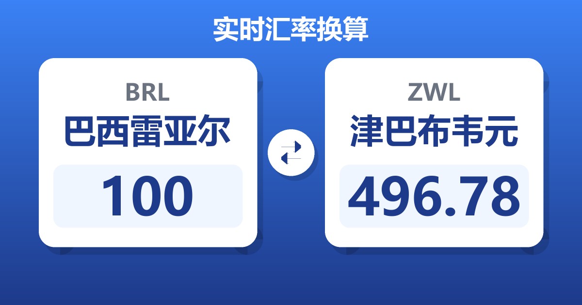 100巴西雷亚尔兑津巴布韦元