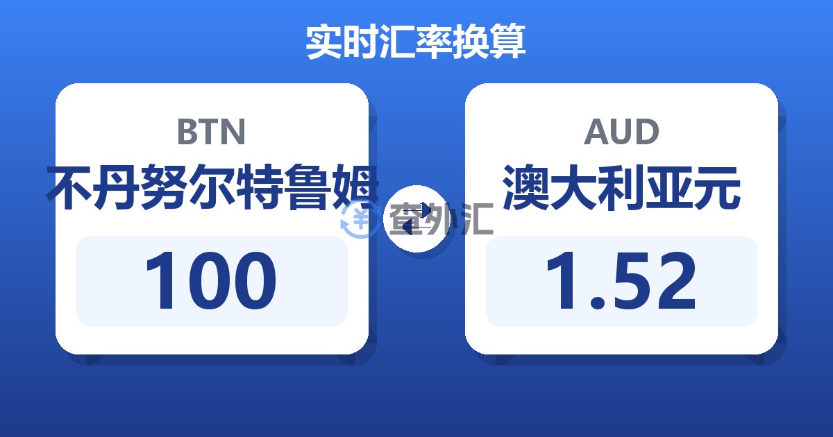 100不丹努尔特鲁姆兑澳大利亚元