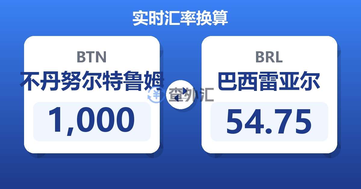 1,000不丹努尔特鲁姆兑巴西雷亚尔