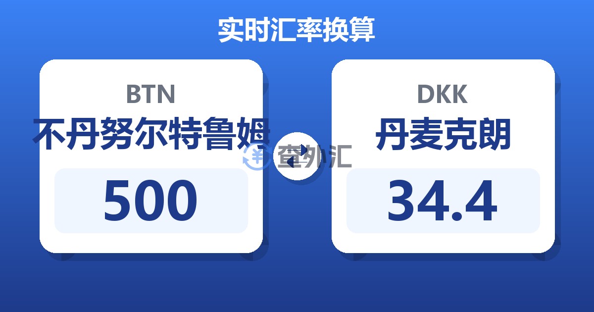 500不丹努尔特鲁姆兑丹麦克朗