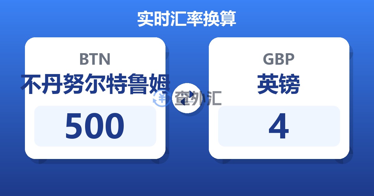 500不丹努尔特鲁姆兑英镑