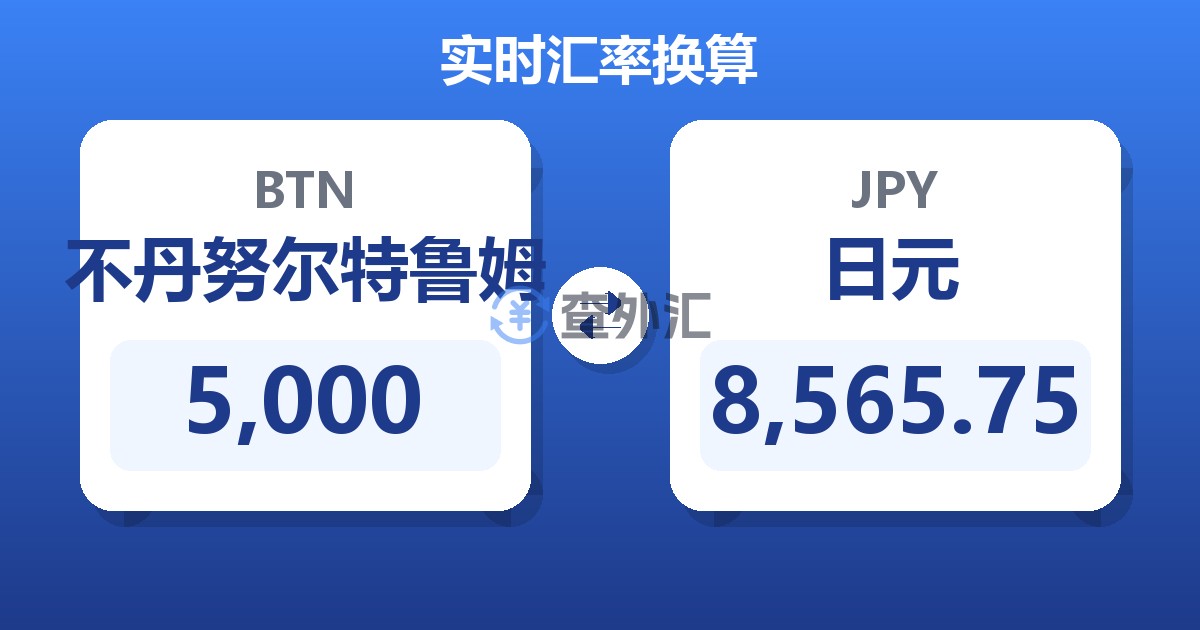 5,000不丹努尔特鲁姆兑日元