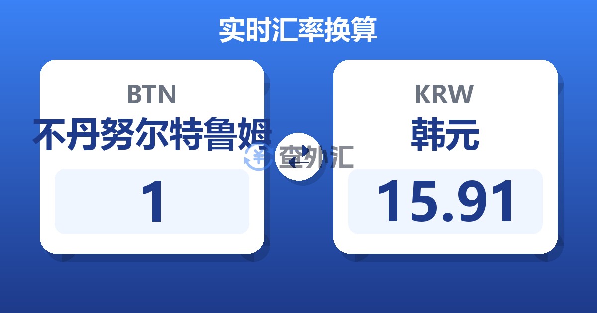 1不丹努尔特鲁姆兑韩元