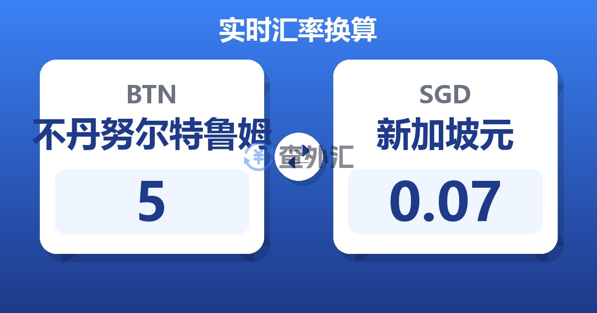 5不丹努尔特鲁姆兑新加坡元