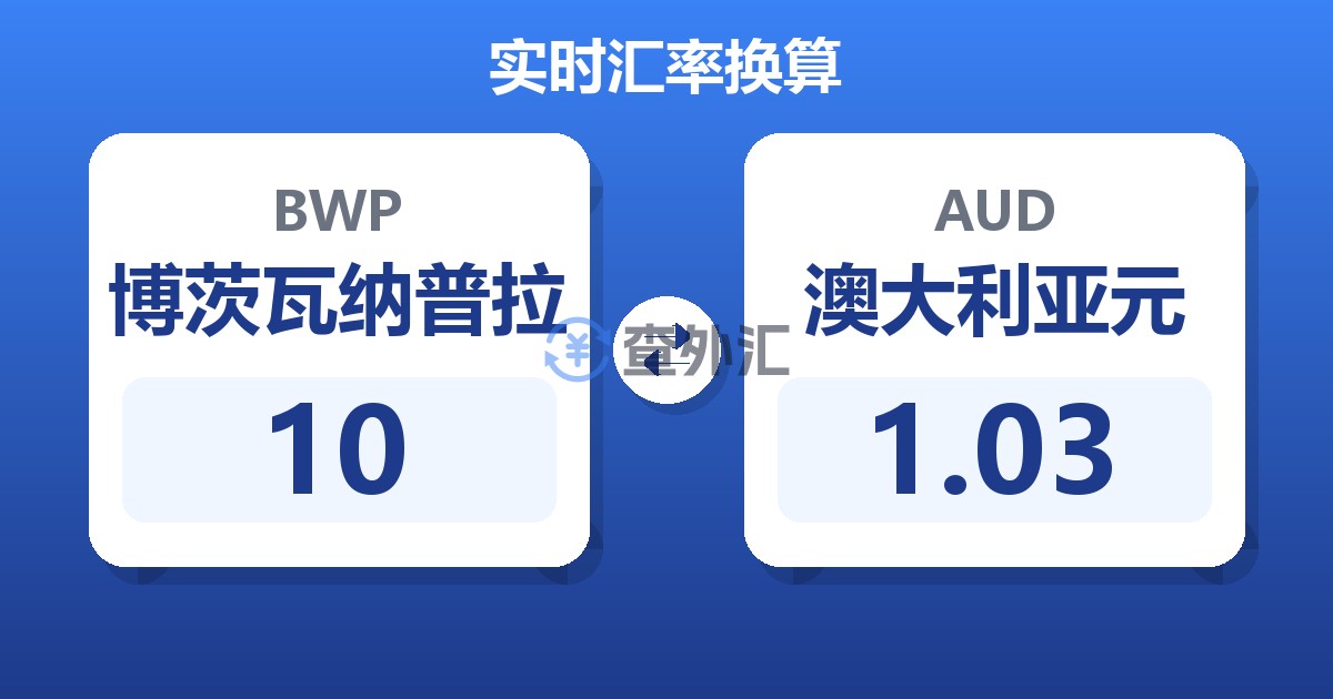 10博茨瓦纳普拉兑澳大利亚元