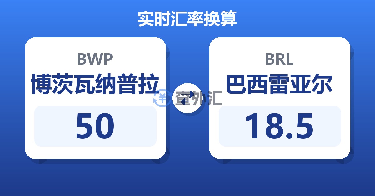 50博茨瓦纳普拉兑巴西雷亚尔