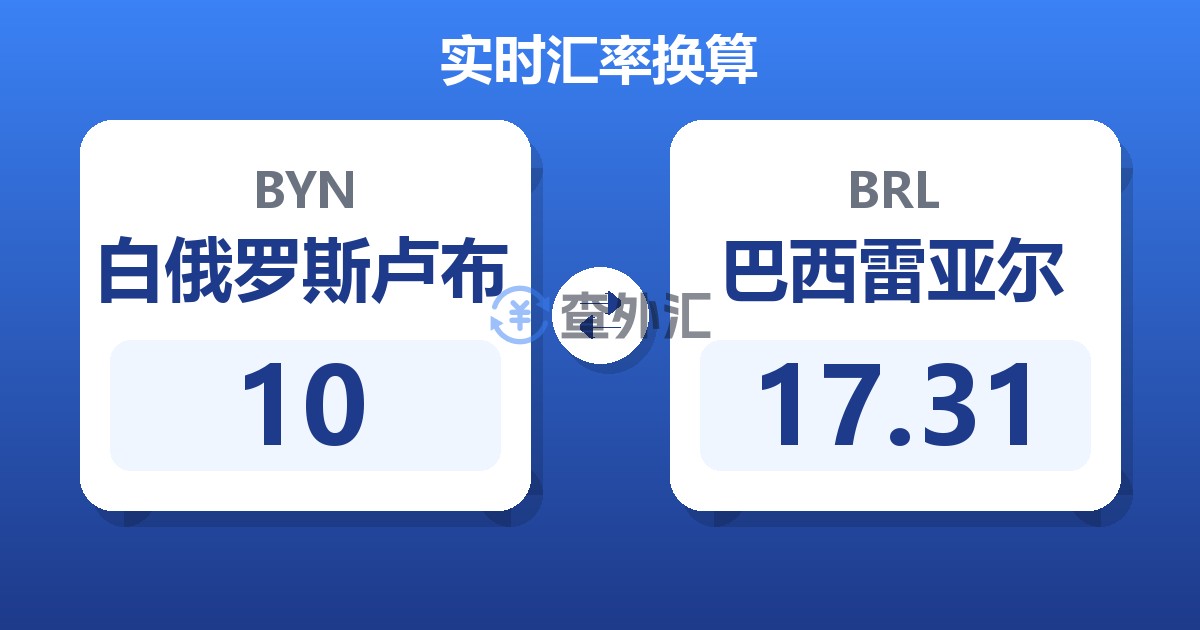 10白俄罗斯卢布兑巴西雷亚尔
