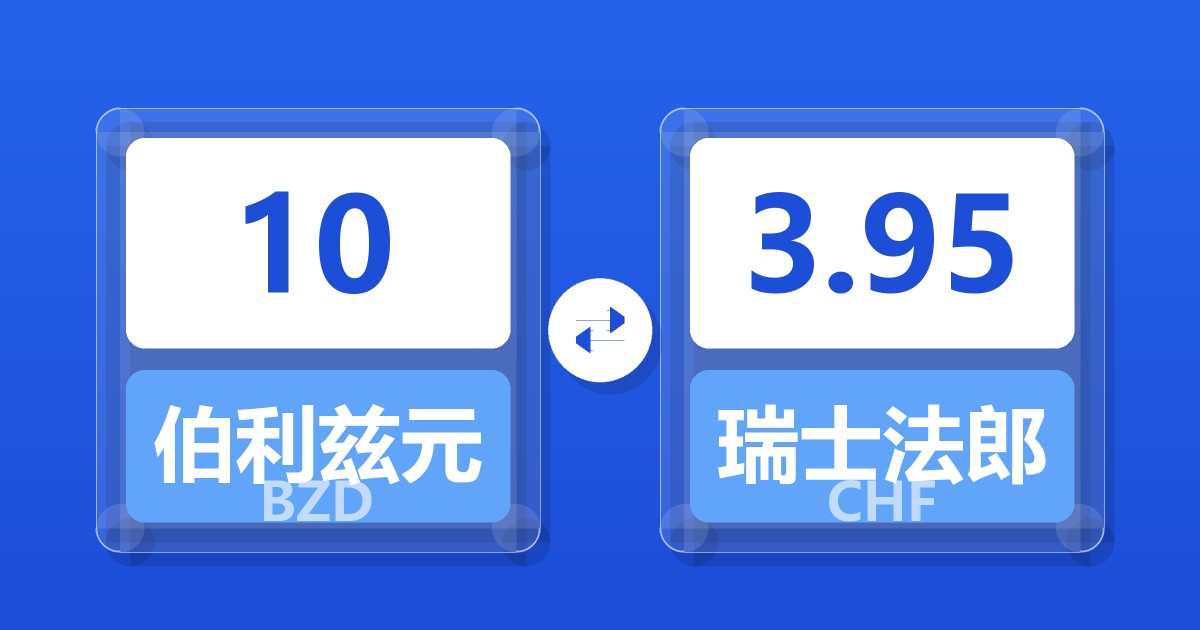 10伯利兹元兑瑞士法郎