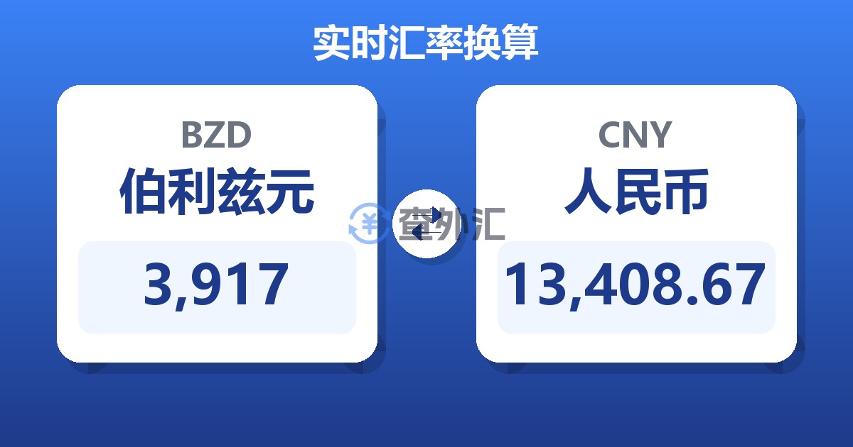 3,917伯利兹元兑人民币