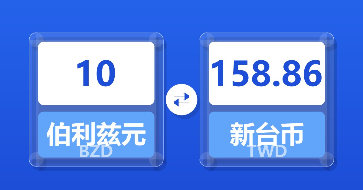 10伯利兹元兑新台币