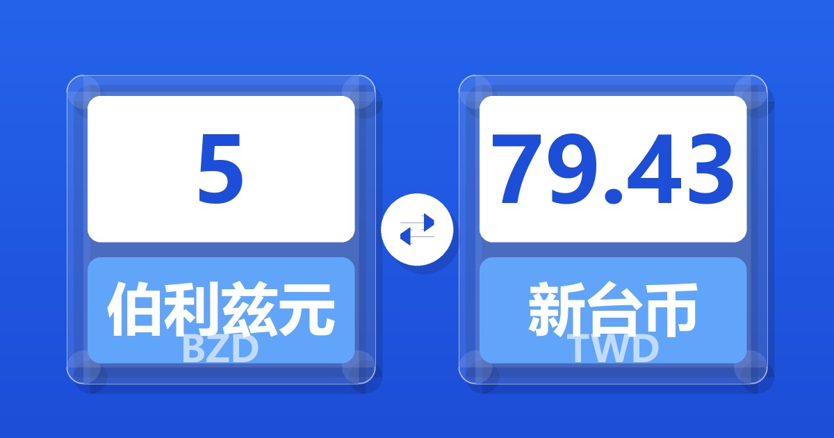 5伯利兹元兑新台币