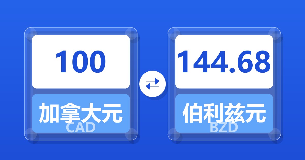 100加拿大元兑伯利兹元