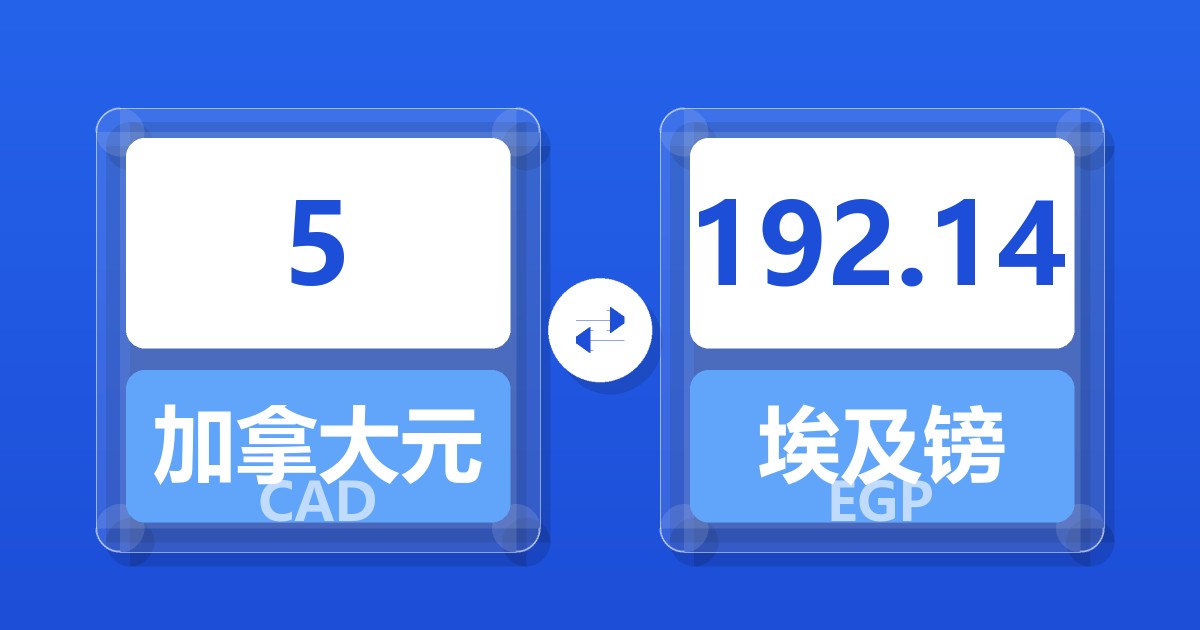 5加拿大元兑埃及镑