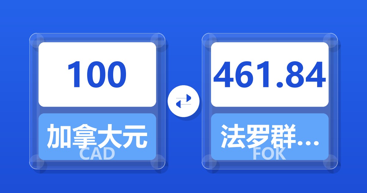 100加拿大元兑法罗群岛克朗