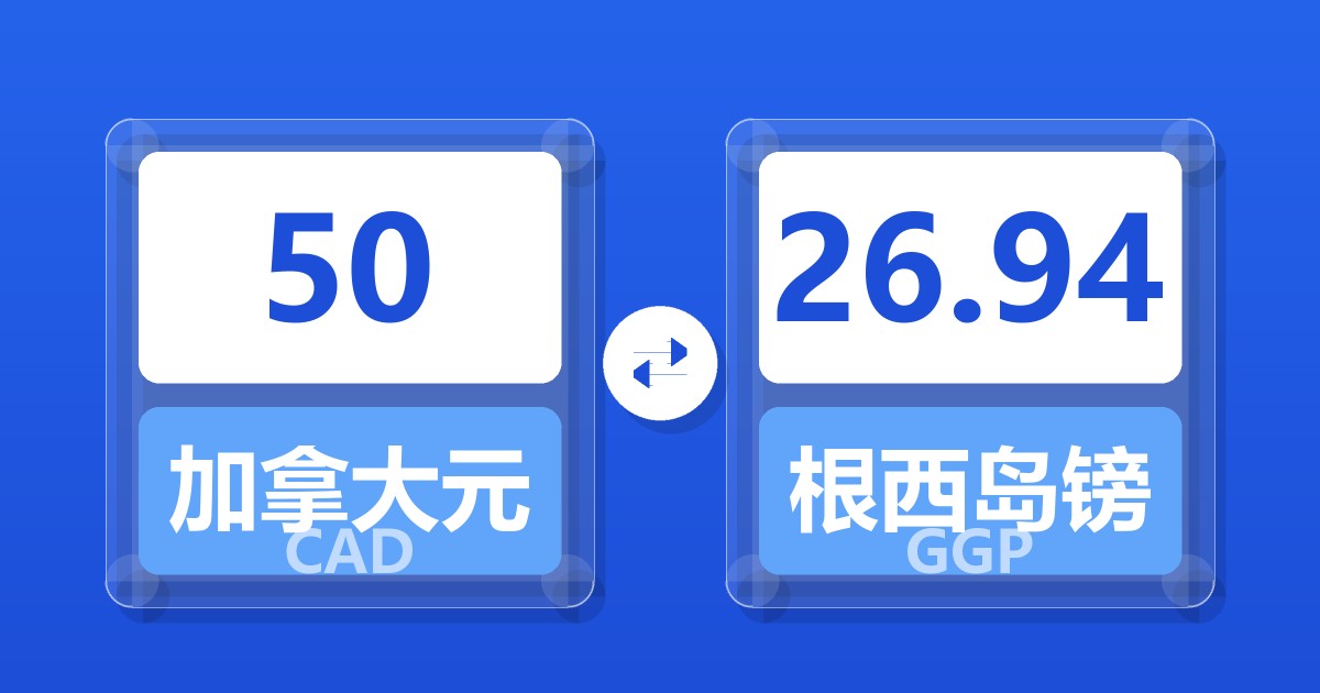 50加拿大元兑根西岛镑