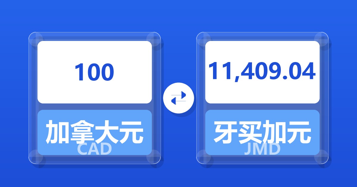 100加拿大元兑牙买加元