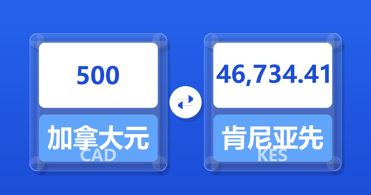 500加拿大元兑肯尼亚先令