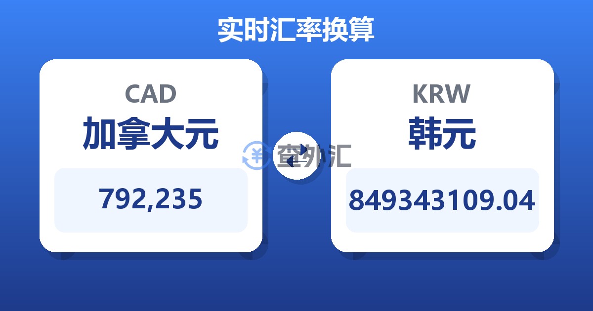 792,235加拿大元兑韩元