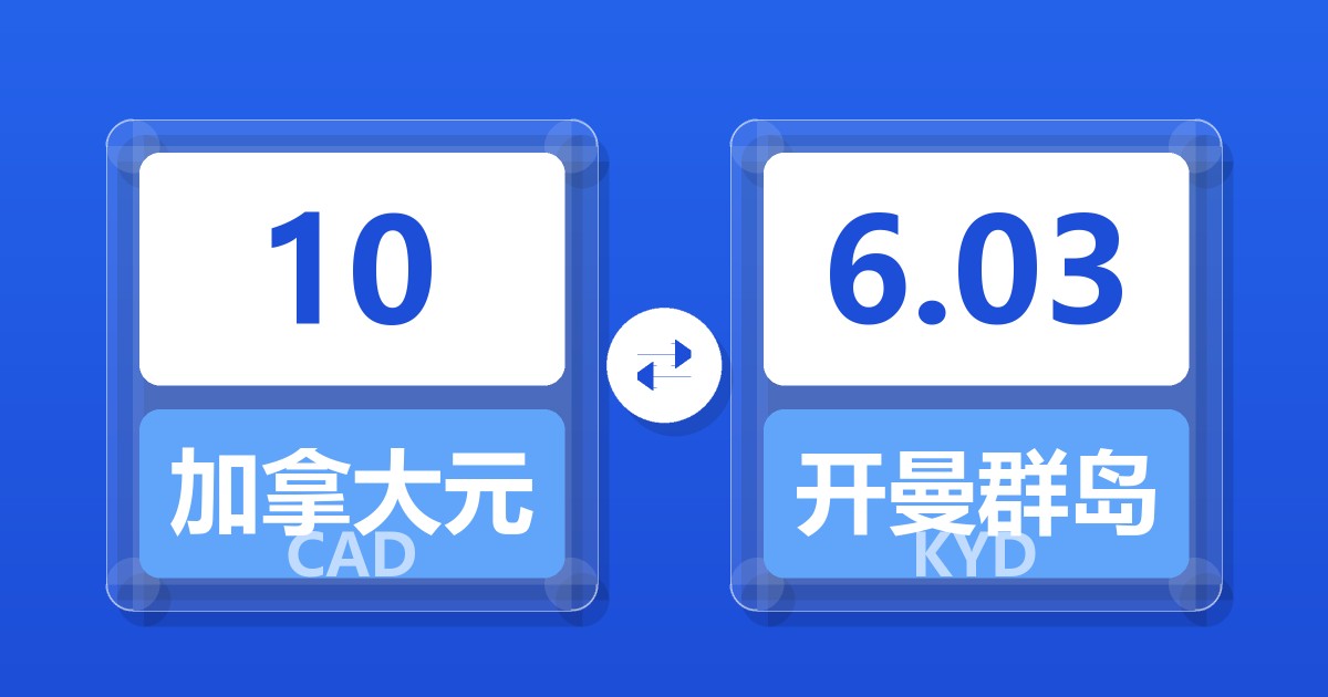 10加拿大元兑开曼群岛元