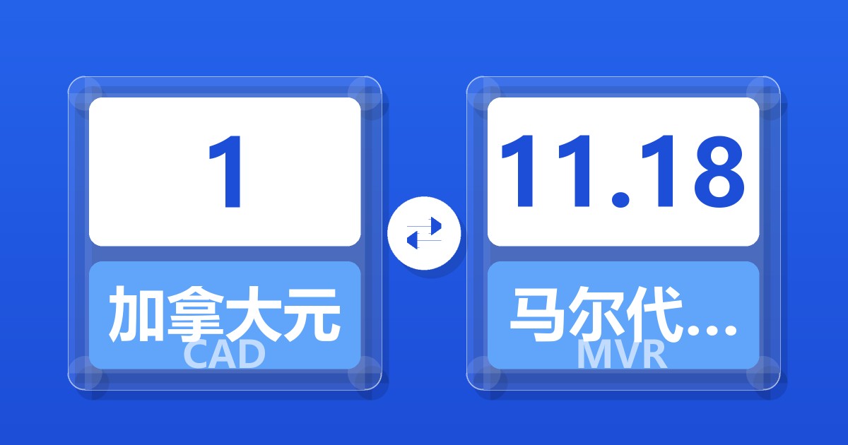 1加拿大元兑马尔代夫拉菲亚
