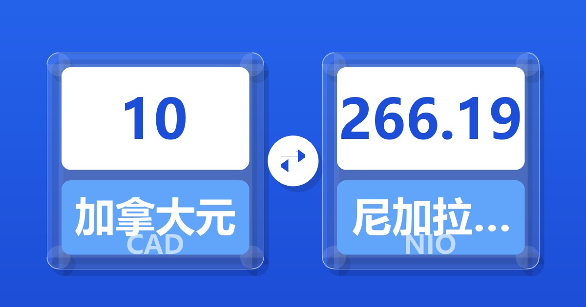10加拿大元兑尼加拉瓜科多巴